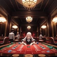 Studio produksi Mega Wheel ajr 88 dengan meja blackjack dan dealer profesional